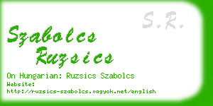 szabolcs ruzsics business card